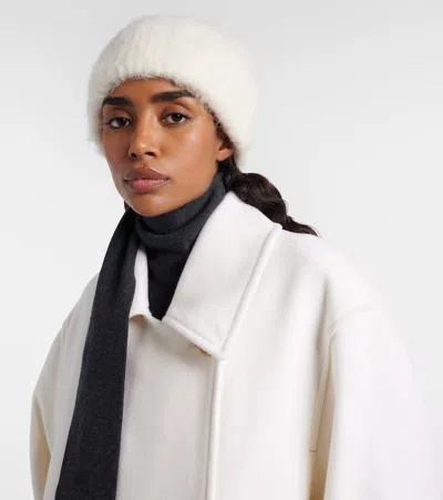 Totême Ribbed-knit Wool-blend Beanie In Neutral