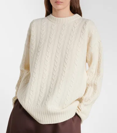 Rohe Cable-knit Wool Sweater In White
