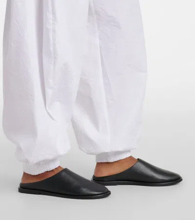 Rohe Crushed Cotton Volume Trousers Optic White In White