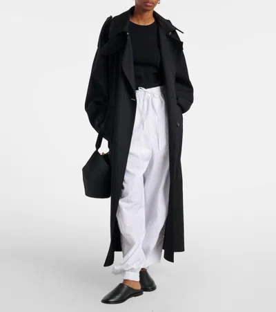 Rohe Crushed Cotton Volume Trousers Optic White In White