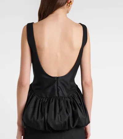 Rohe Peplum Wool And Silk Top In Black
