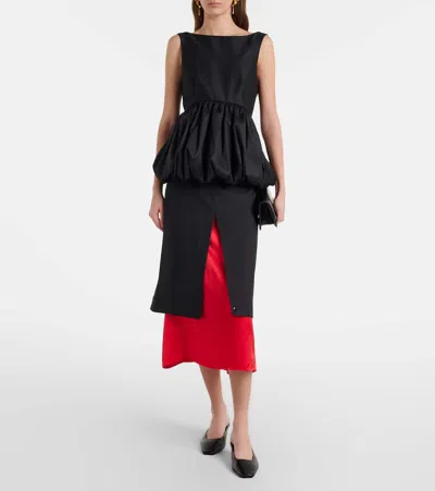Rohe Peplum Wool And Silk Top In Black