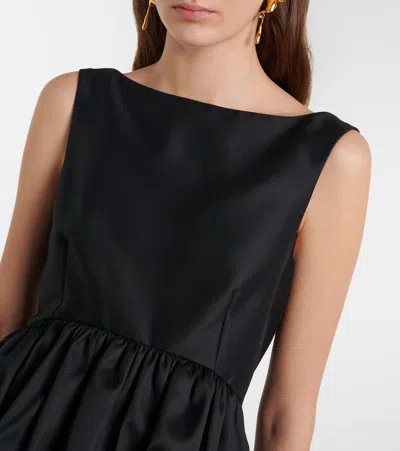 Rohe Peplum Wool And Silk Top In Black