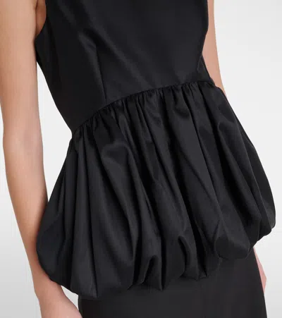 Rohe Peplum Wool And Silk Top In Black