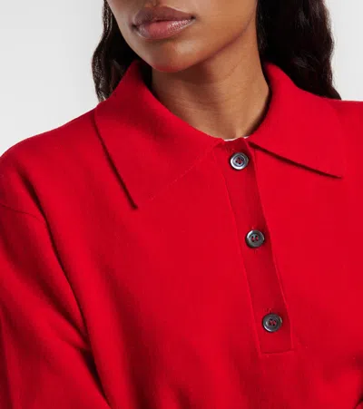 Rohe Róhe Wool And Cashmere Polo Sweater In Red