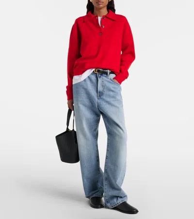 Rohe Róhe Wool And Cashmere Polo Sweater In Red