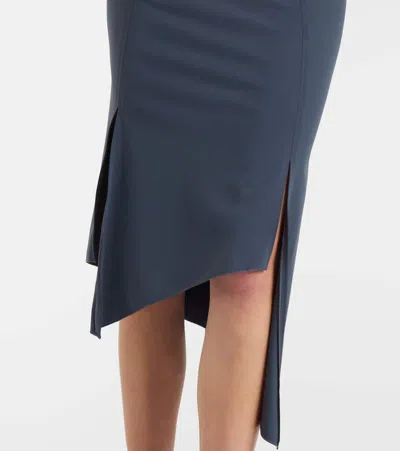 Coperni Floral-appliqué Jersey Midi Skirt In Gray