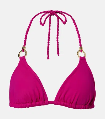 Heidi Klein Ithaca Embellished Bikini Top In Pink
