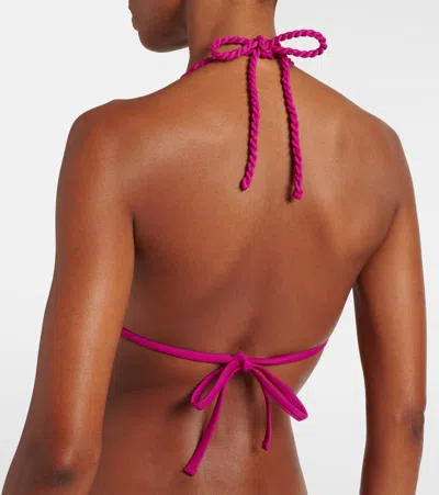 Heidi Klein Ithaca Embellished Bikini Top In Pink