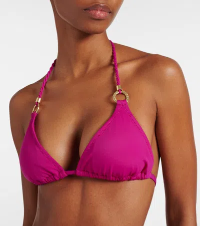 Heidi Klein Ithaca Embellished Bikini Top In Pink