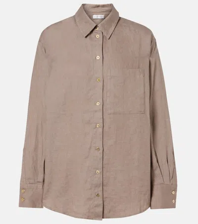 Heidi Klein Zakynthos Linen Shirt In Brown