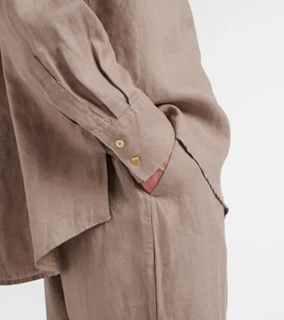 Heidi Klein Zakynthos Linen Shirt In Brown
