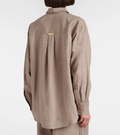 Heidi Klein Zakynthos Linen Shirt In Brown