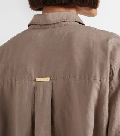 Heidi Klein Zakynthos Linen Shirt In Brown