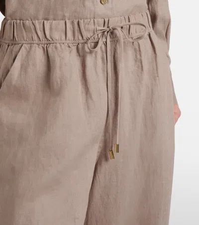 Heidi Klein Zakynthos Linen Wide-leg Pants In Brown