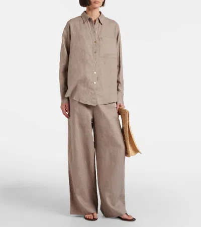 Heidi Klein Zakynthos Linen Shirt In Brown