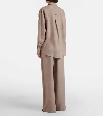 Heidi Klein Zakynthos Linen Wide-leg Pants In Brown