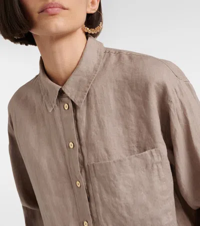Heidi Klein Zakynthos Linen Shirt In Brown