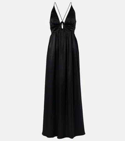 Heidi Klein Meteora Silk Satin Maxi Dress In Black