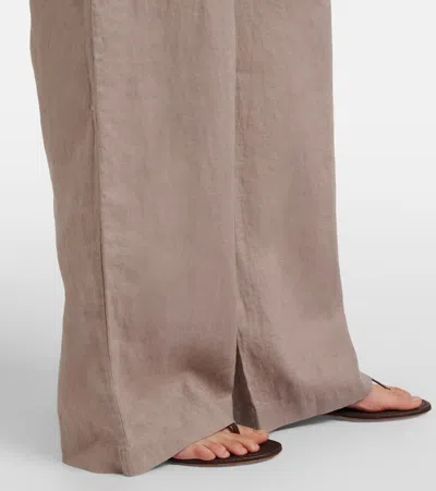 Heidi Klein Zakynthos Linen Wide-leg Pants In Brown