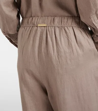 Heidi Klein Zakynthos Linen Wide-leg Pants In Brown