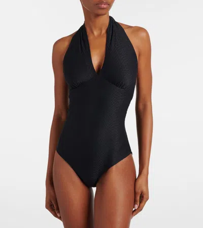 Heidi Klein Meteora Jacquard Swimsuit In Black