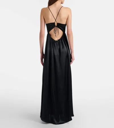 Heidi Klein Meteora Silk Satin Maxi Dress In Black