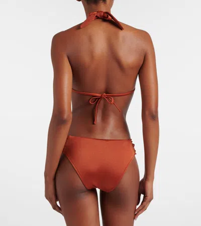 Heidi Klein Uzes Embellished Bikini Bottoms In Brown