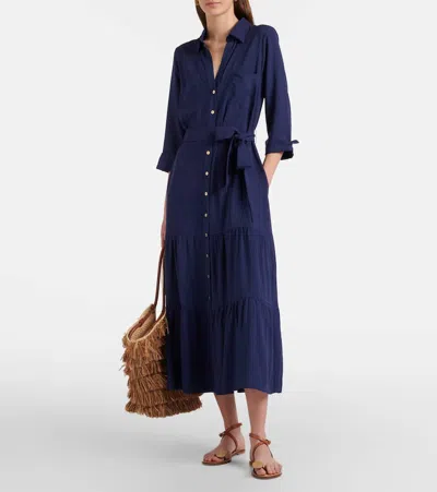 Heidi Klein Tiered Shirt Dress In Blue