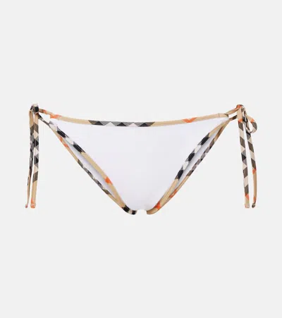 Burberry Self-tie Bikini Bottoms In White