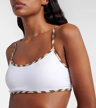Burberry Self-tie Bikini Top In White