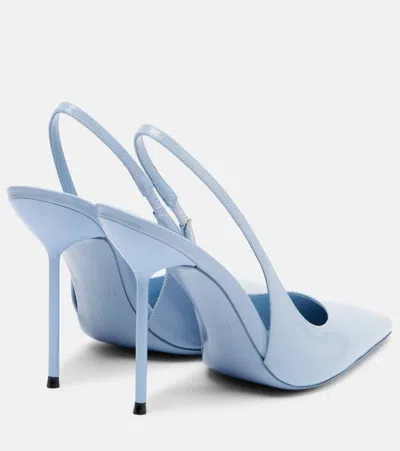 Paris Texas Slingbacks In Denim-colored Patent Leather In Blue