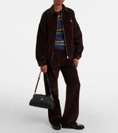 Miu Miu Matelassé Leather Clutch In Black