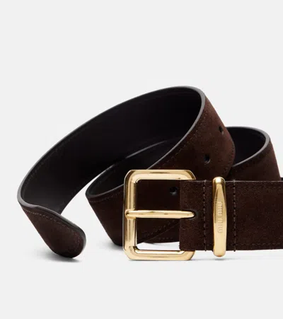 Miu Miu Suede Belt In Brown