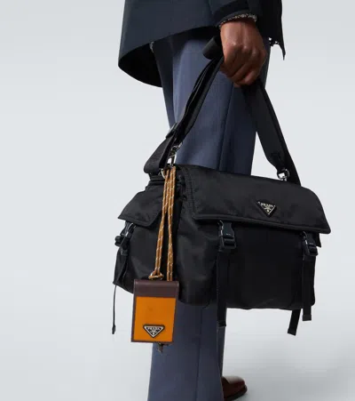 Prada Speedrock Re-nylon Card Case With Strap In Multi