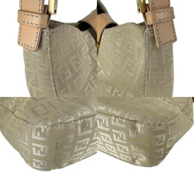 Pre-owned Fendi Beige Khaki Canvas Leather Shoulder Bag ()