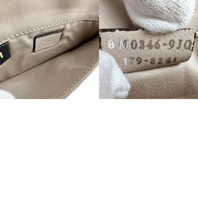 Pre-owned Fendi Beige Leather Metal Chain/shoulder Wallet () In Sand