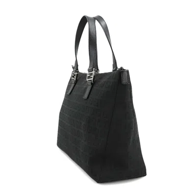 Pre-owned Fendi Black Canvas Leather Tote Bag ()