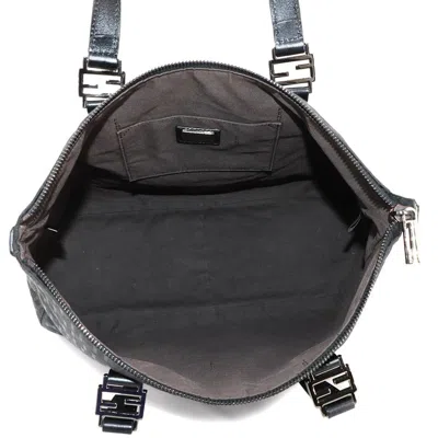 Pre-owned Fendi Black Canvas Leather Tote Bag ()
