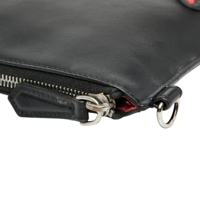 Pre-owned Fendi Black Leather Clutch Bag Pouch ()