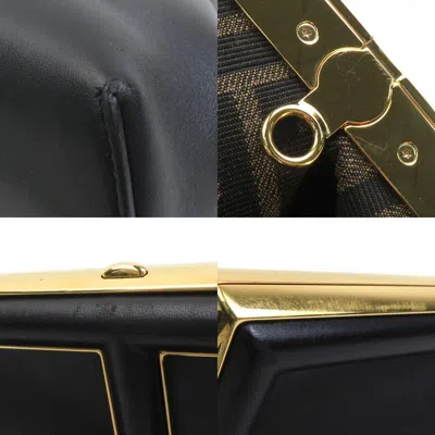 Pre-owned Fendi Black Leather Clutch Bag Shoulder Bag ()