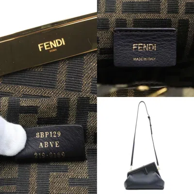 Pre-owned Fendi Black Leather Clutch Bag Shoulder Bag ()