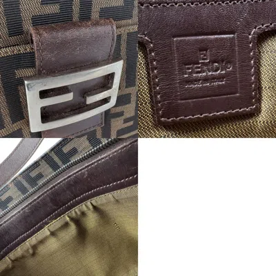 Pre-owned Fendi Brown Canvas Leather Shoulder Bag ()
