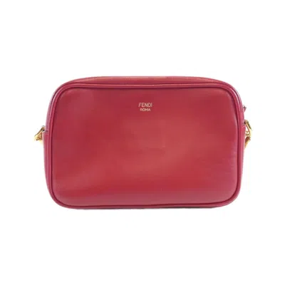 Pre-owned Fendi Red Color Leather Shoulder Bag ()