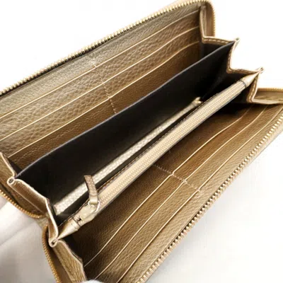 Pre-owned Gucci Beige Brown Canvas Long Wallet (bi-fold) () In Multi