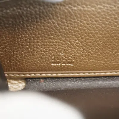 Pre-owned Gucci Beige Brown Canvas Long Wallet (bi-fold) () In Multi
