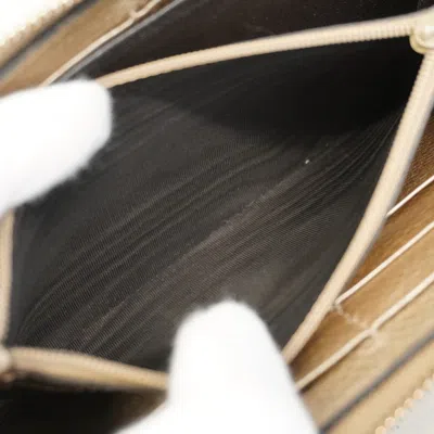 Pre-owned Gucci Beige Brown Canvas Long Wallet (bi-fold) () In Multi