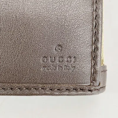 Pre-owned Gucci Beige Brown Canvas Long Wallet (bi-fold) () In Multi