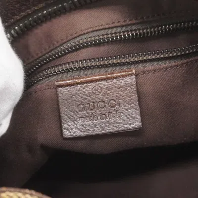 Pre-owned Gucci Beige Brown Canvas Shoulder Bag () In Multi