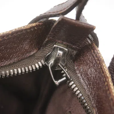 Pre-owned Gucci Beige Brown Canvas Shoulder Bag () In Multi